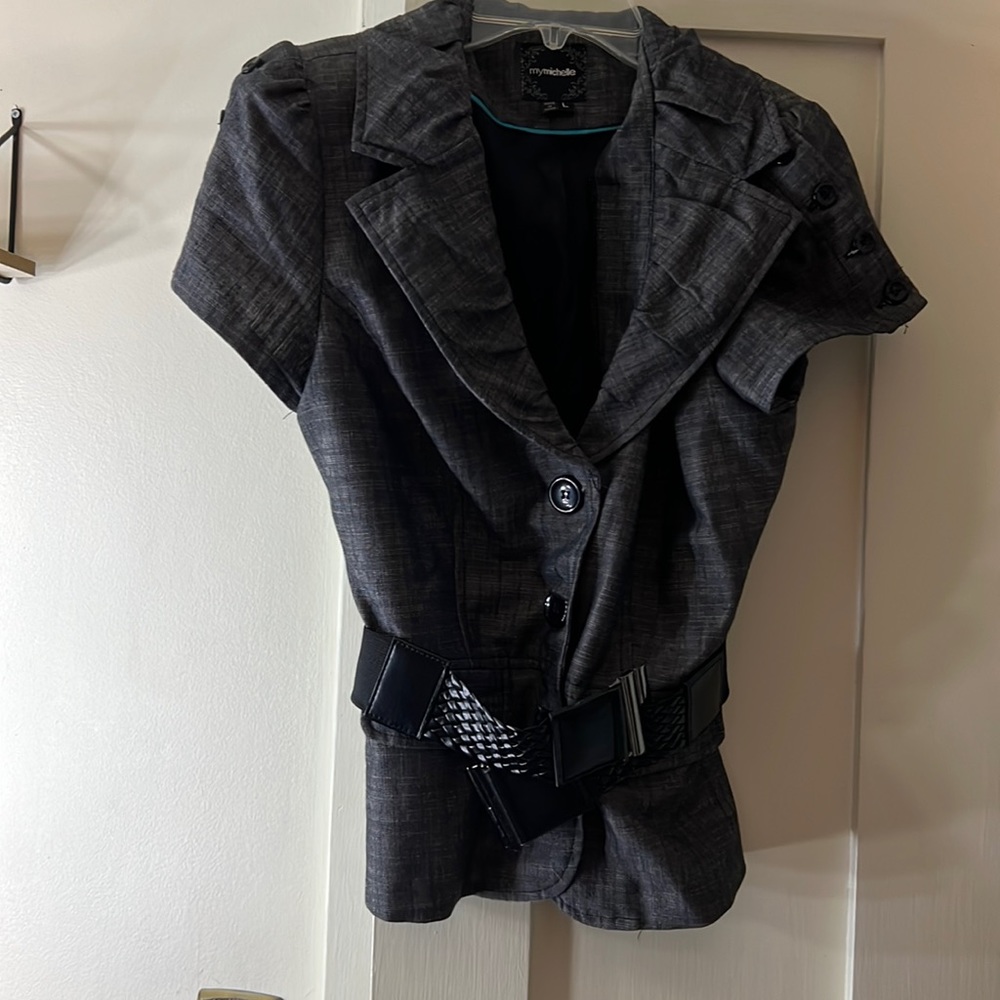 Work blazer with belt